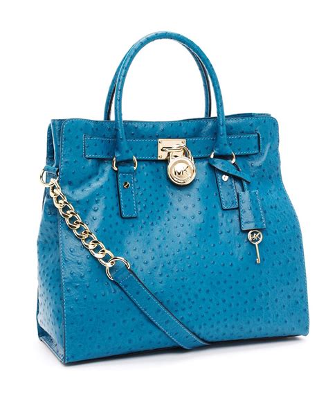 MICHAEL KORS Hamilton Ostrich Large Leather Tote 